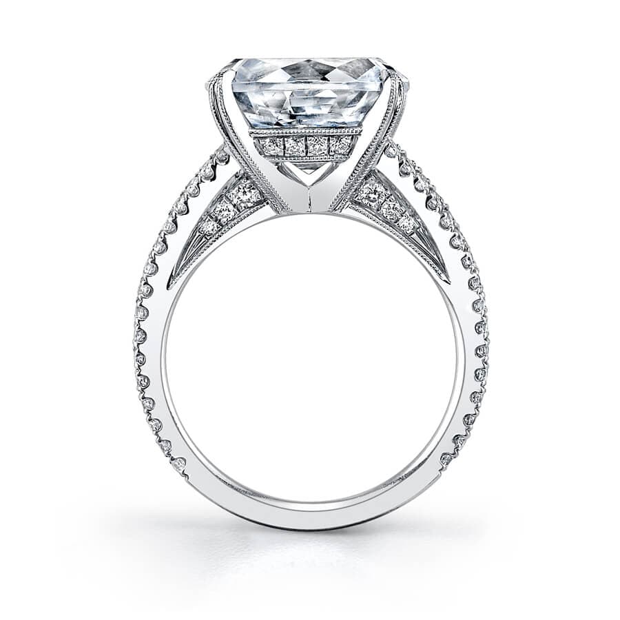 18K White Gold Split Shank Diamond Engagement Ring Setting