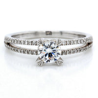 18K White Gold Split Shank Diamond Engagement Ring