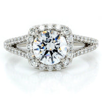 Platinum Cushion Halo Engagement Ring