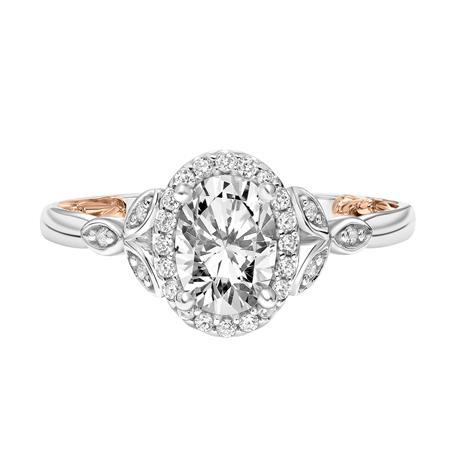 18K White and Rose Gold Engagement Ring