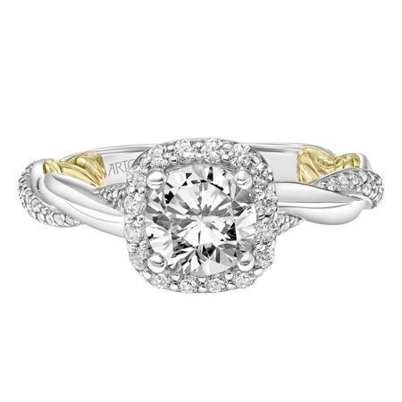 18K White and Yellow Gold Engagement Ring
