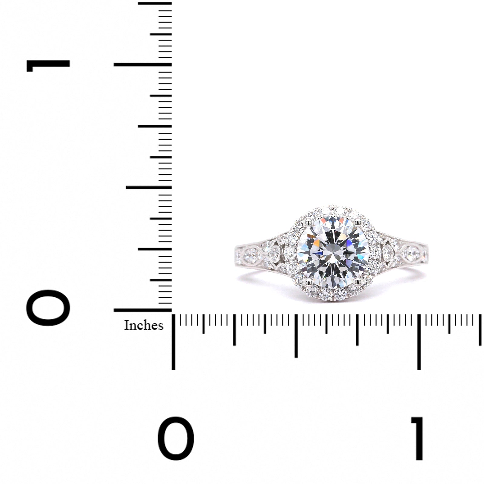 18K White Gold Vintage Style Engagement Ring Setting