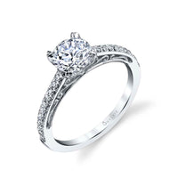 18K White Gold Diamond Engagement Ring Setting