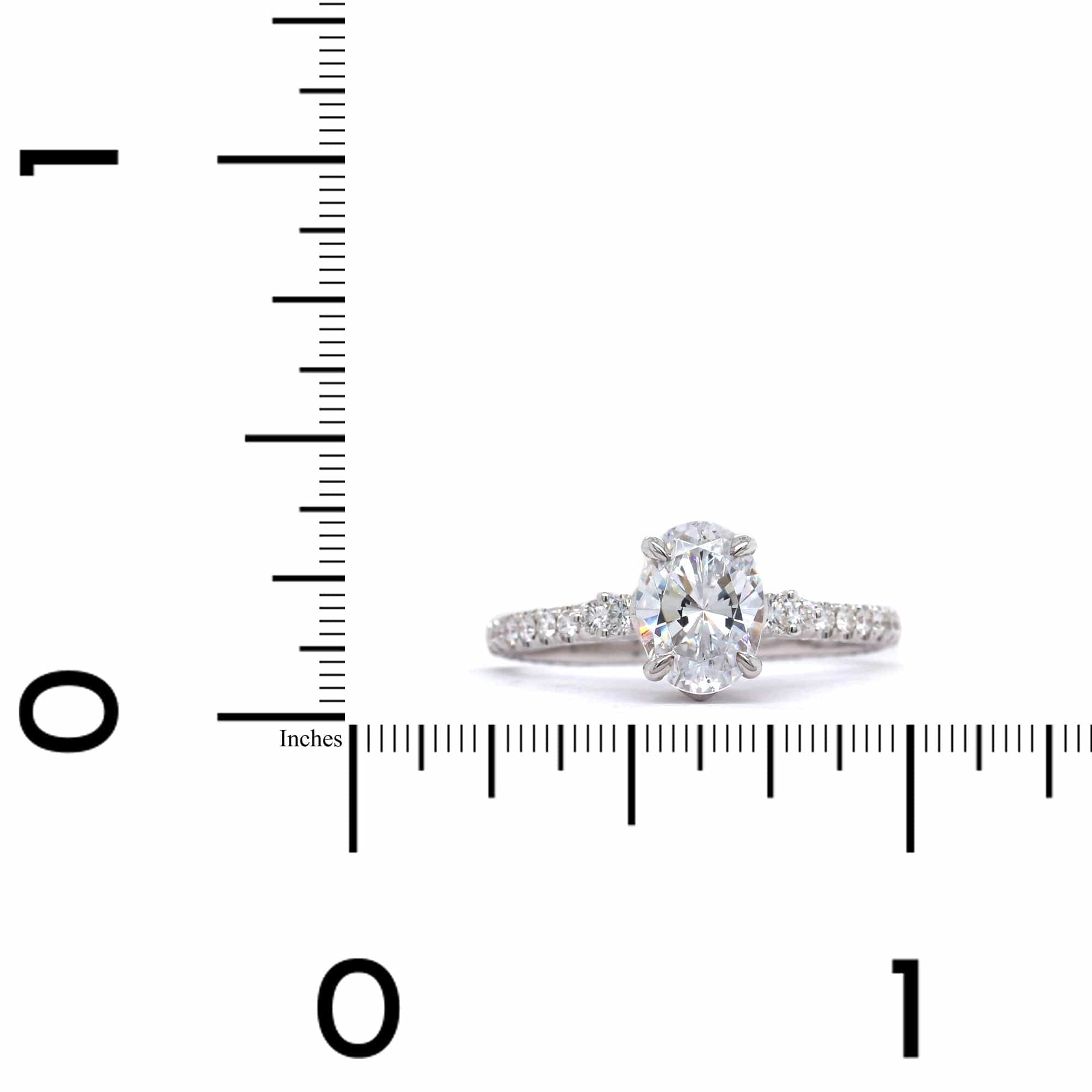 18K White Gold Oval Diamond Engagement Ring Setting