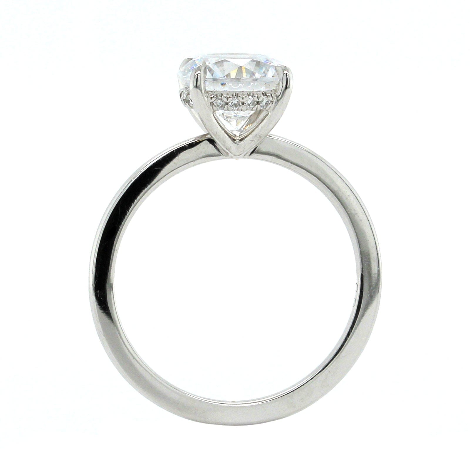 Platinum Solitaire Hidden Halo Engagement Ring Setting