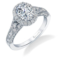 Platinum Vintage Style Engagement Ring Setting