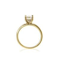18K Yellow Gold Solitaire with Hidden Halo Engagement Ring Setting