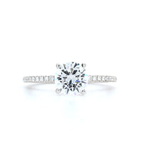 18K White Gold Pave Diamond Engagement Ring Setting