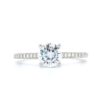 18K White Gold Pave Diamond Engagement Ring Setting