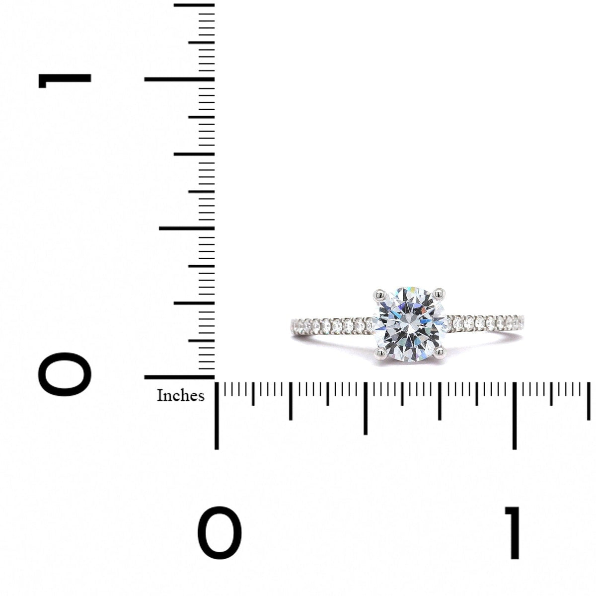 18K White Gold Pave Diamond Engagement Ring Setting