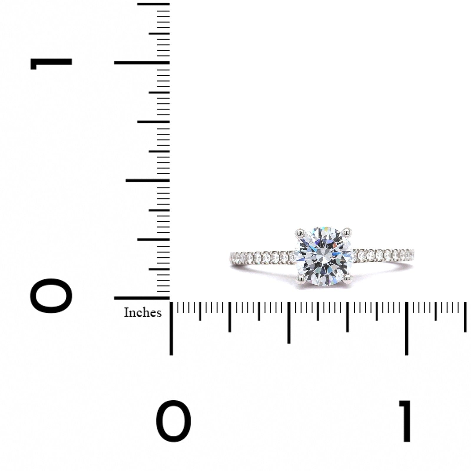 18K White Gold Pave Diamond Engagement Ring Setting