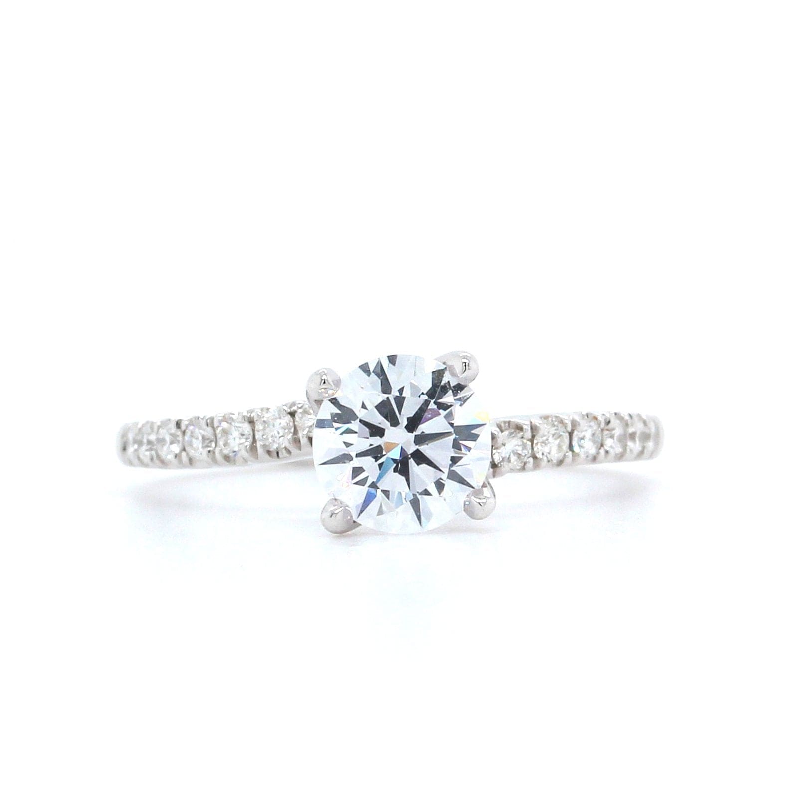 18K White Gold Slight Twist Diamond Engagement Ring Setting