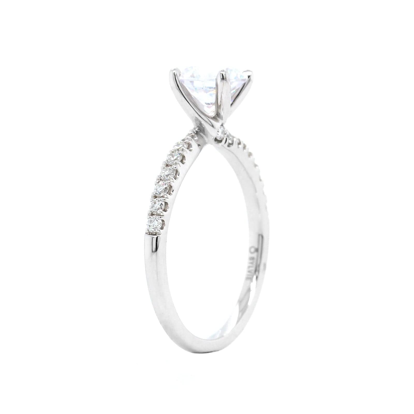 18K White Gold Slight Twist Diamond Engagement Ring Setting