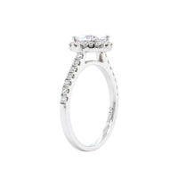 18K White Gold Diamond Halo Engagement Ring Setting