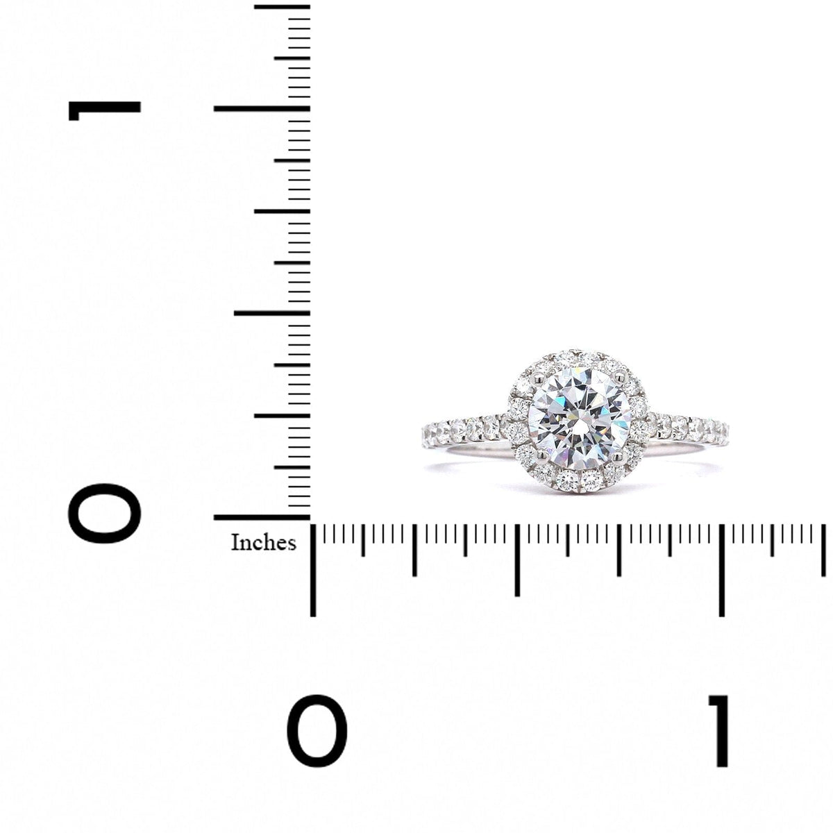 18K White Gold Diamond Halo Engagement Ring Setting
