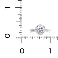 18K White Gold Diamond Halo Engagement Ring Setting