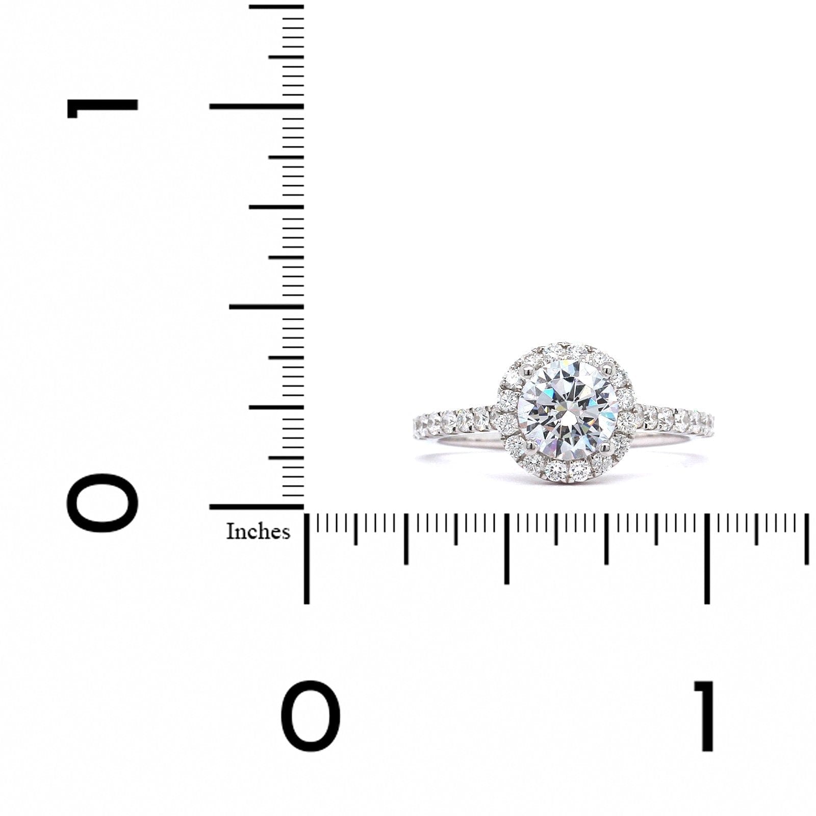 18K White Gold Diamond Halo Engagement Ring Setting