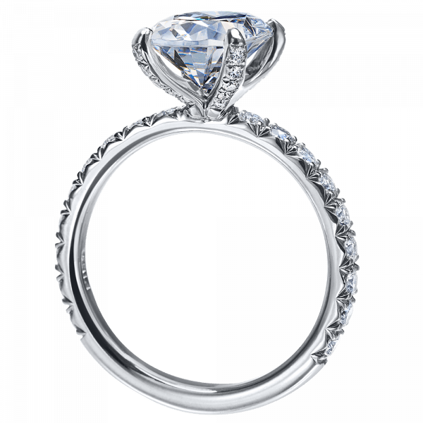 Platinum Shared Prong Oval Diamond Engagement Ring Setting