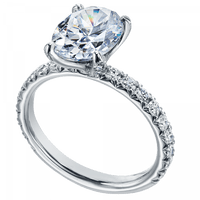 Platinum Shared Prong Oval Diamond Engagement Ring Setting