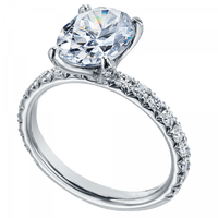 Platinum Shared Prong Oval Diamond Engagement Ring Setting