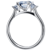 Platinum 3 Stone Oval Diamond Engagement Ring Setting