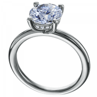 Platinum Round Solitaire Hidden Diamond Halo Engagement Ring Setting