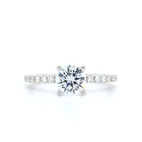 18K White Gold Diamond Prong Set Engagement Ring Setting