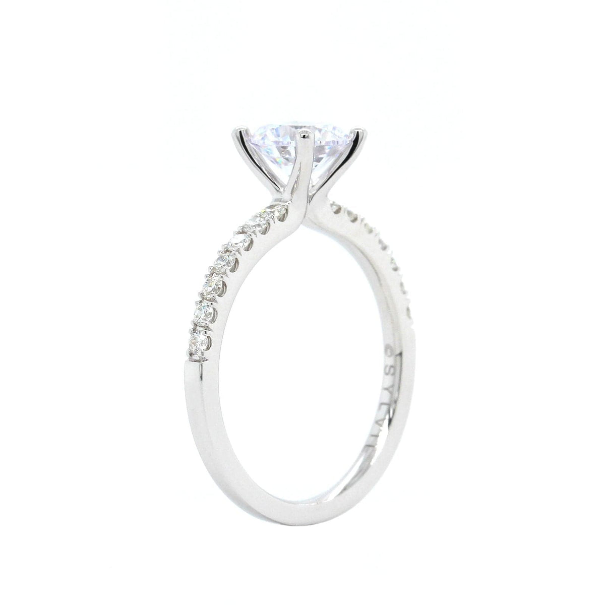 18K White Gold Diamond Prong Set Engagement Ring Setting