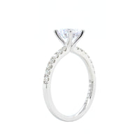 18K White Gold Diamond Prong Set Engagement Ring Setting