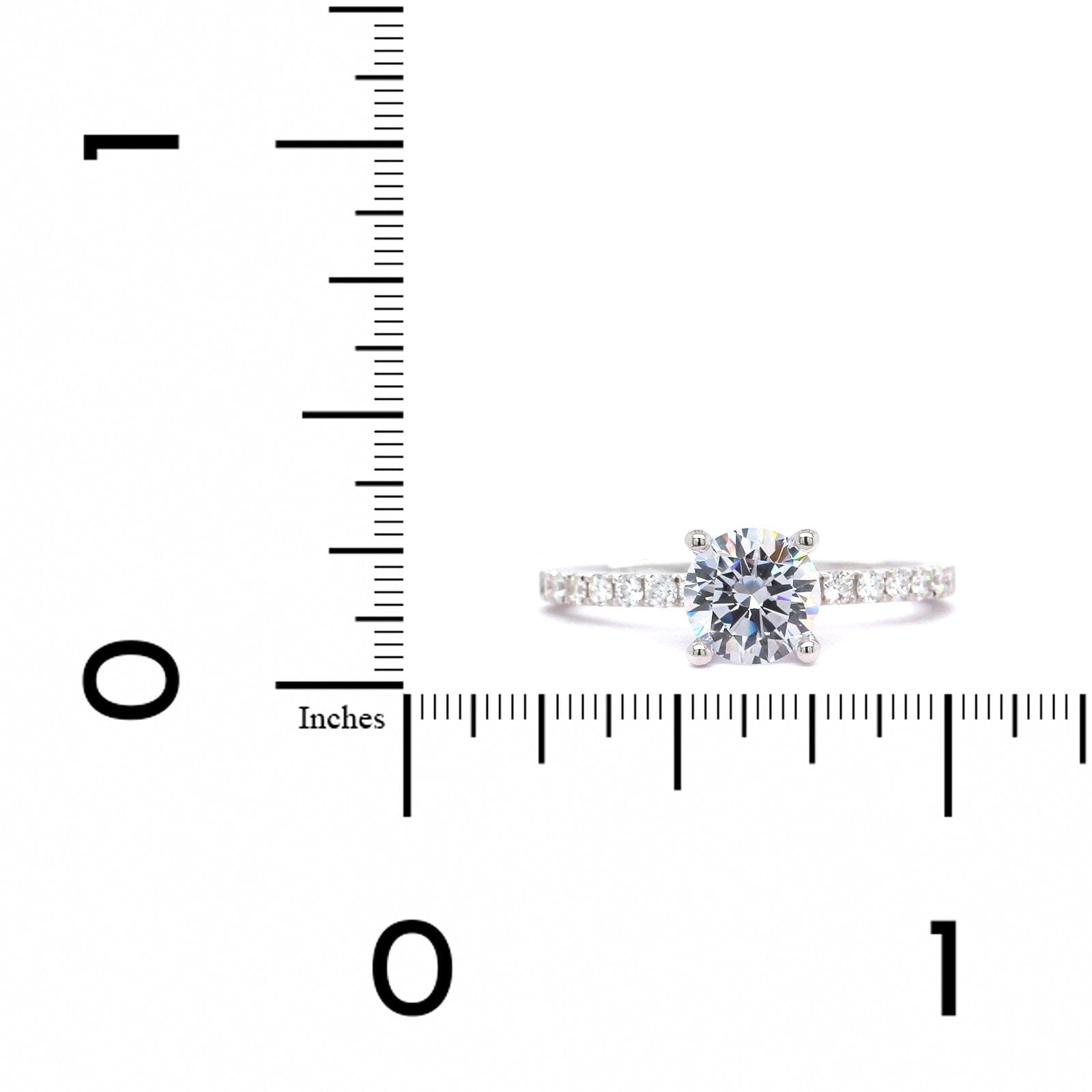 18K White Gold Diamond Prong Set Engagement Ring Setting
