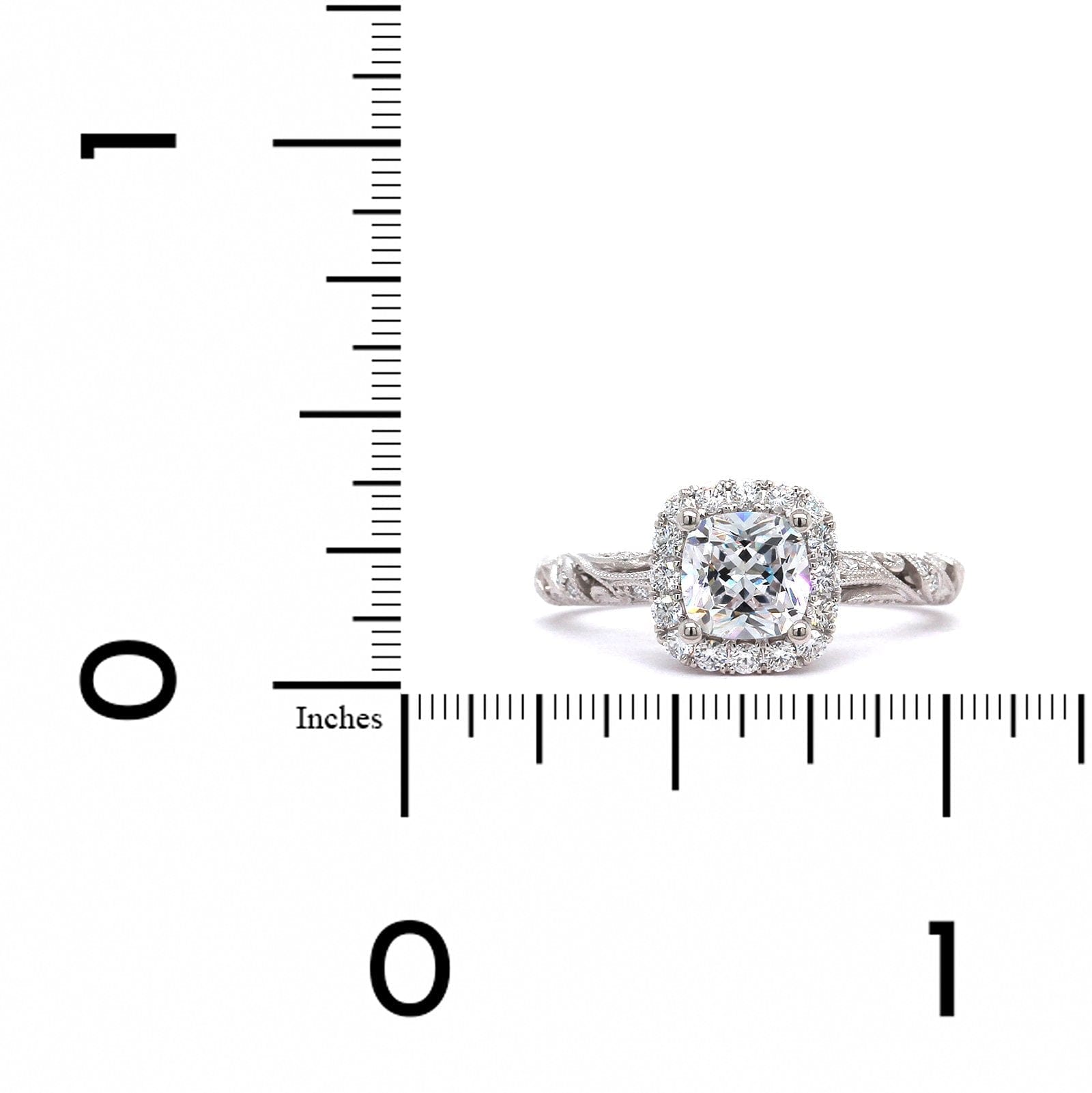 18K White Gold Diamond Halo Engagement Ring Setting