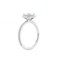 18K White Gold Diamond Halo Engagement Ring Setting