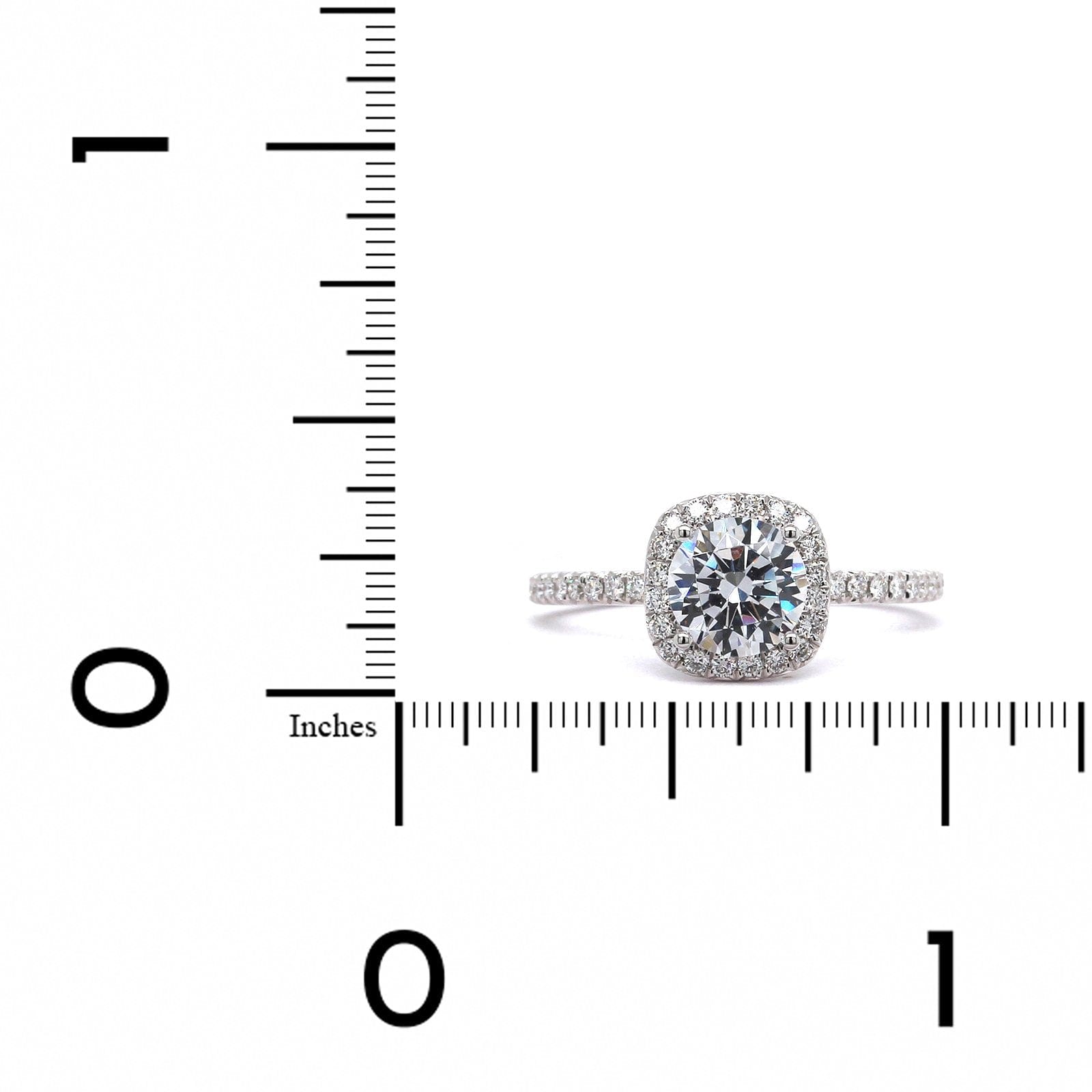 18K White Gold Diamond Halo Engagement Ring Setting