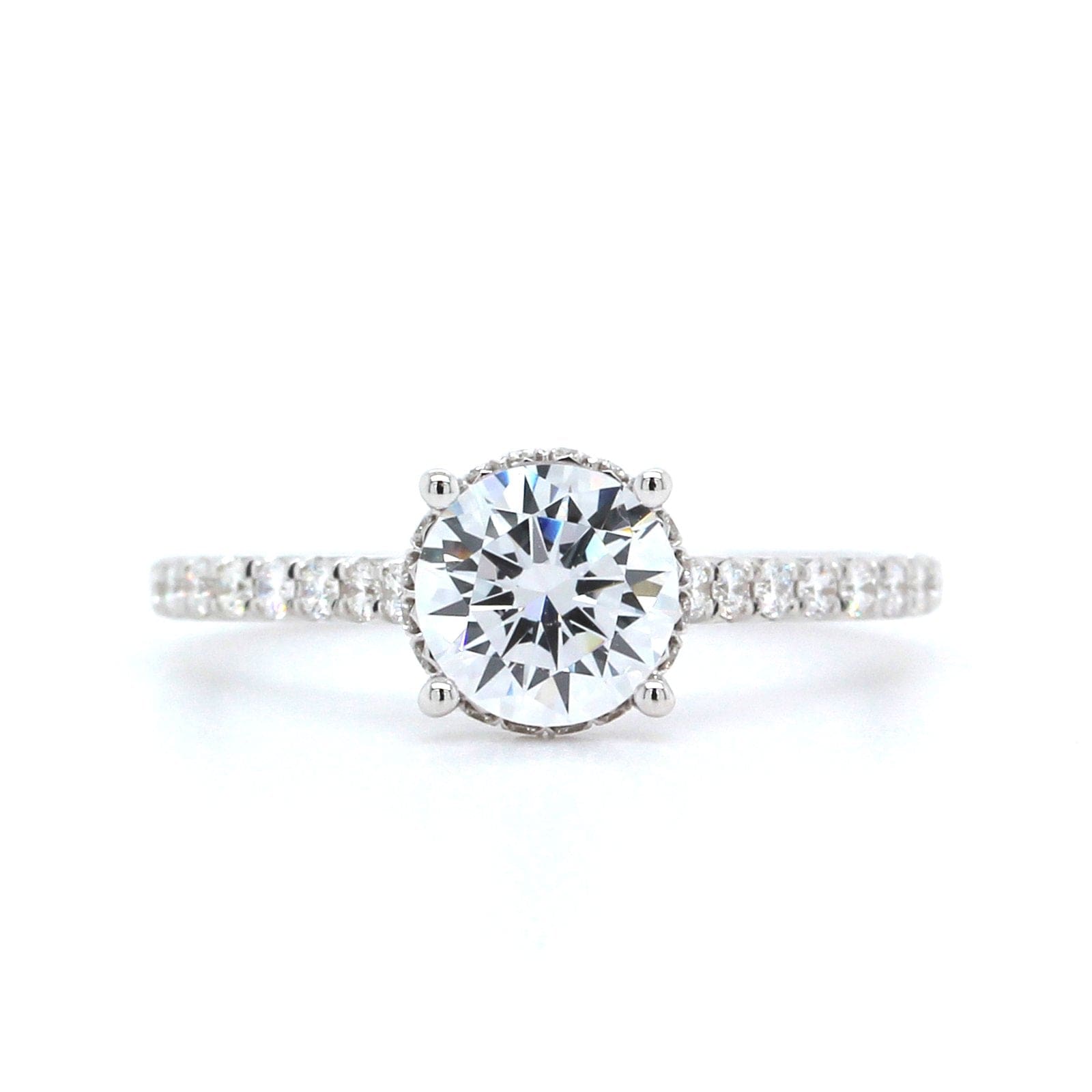 18K White Gold Prong Set Engagement Ring Setting