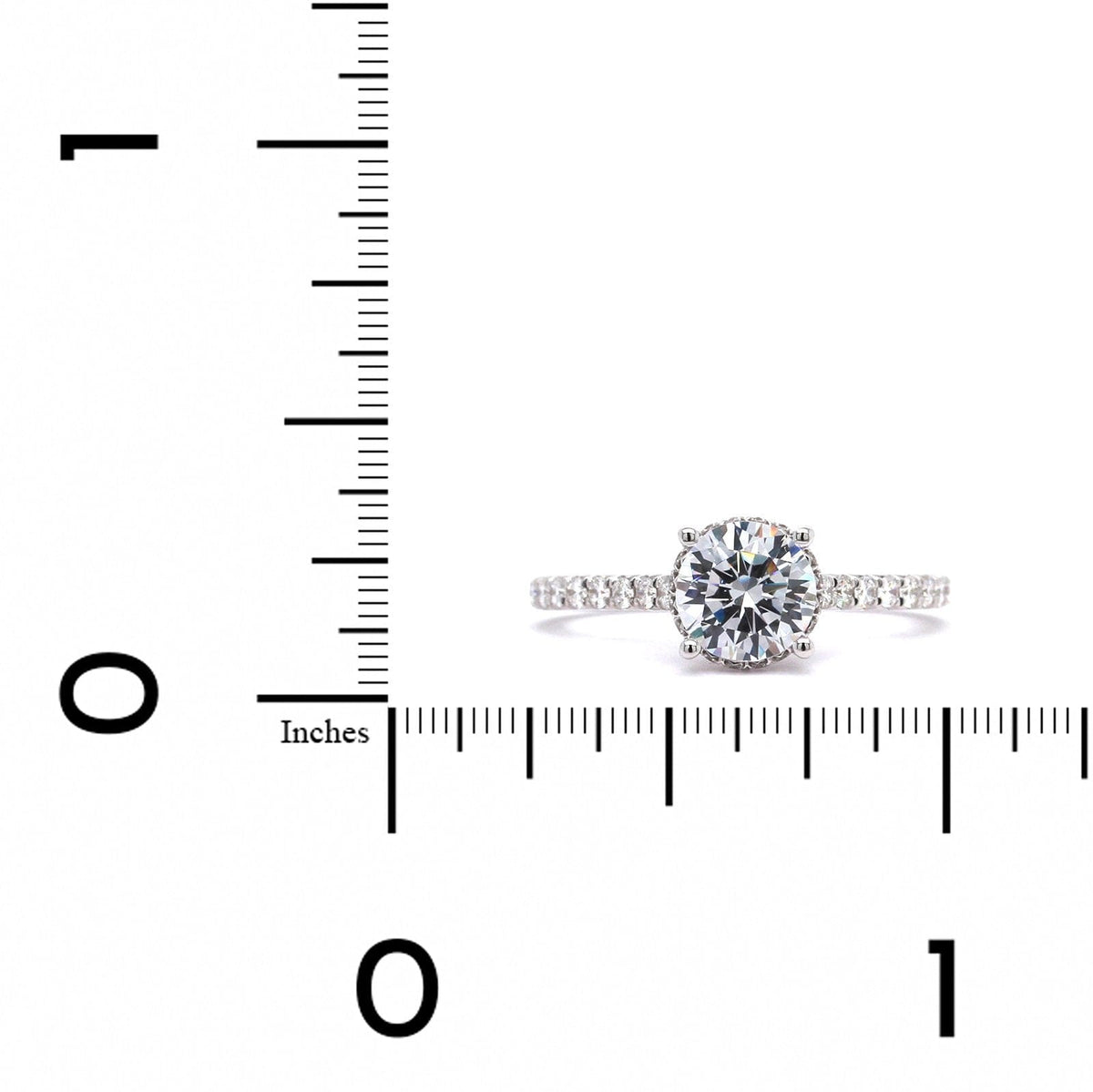 18K White Gold Prong Set Engagement Ring Setting