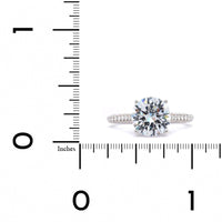 18K White Gold 3 Row Pave Diamond Engagement Ring Setting