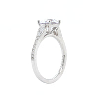18K White Gold 3 Stone Engagement Ring Setting