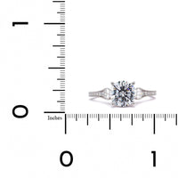 18K White Gold 3 Stone Engagement Ring Setting