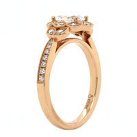 18K Rose Gold Flower Vintage Style Engagement Ring Setting