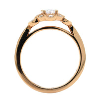 18K Rose Gold Flower Vintage Style Engagement Ring Setting