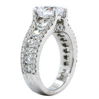 Platinum 3 Row Diamond Engagement Ring Setting, Platinum, Long's Jewelers