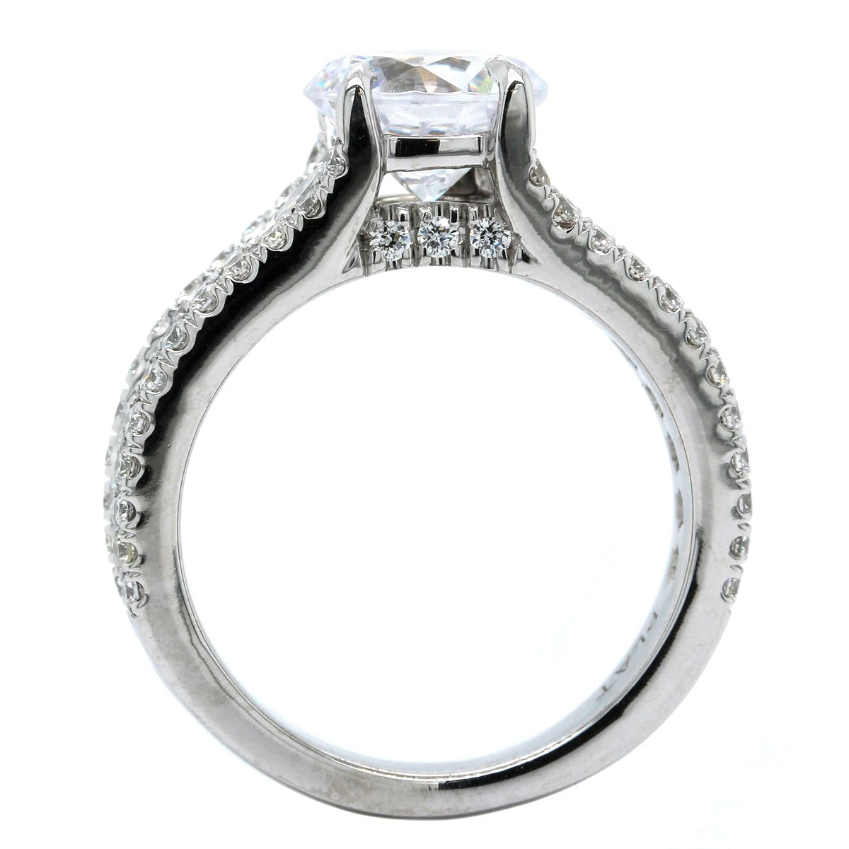 Platinum 3 Row Diamond Engagement Ring Setting, Platinum, Long's Jewelers