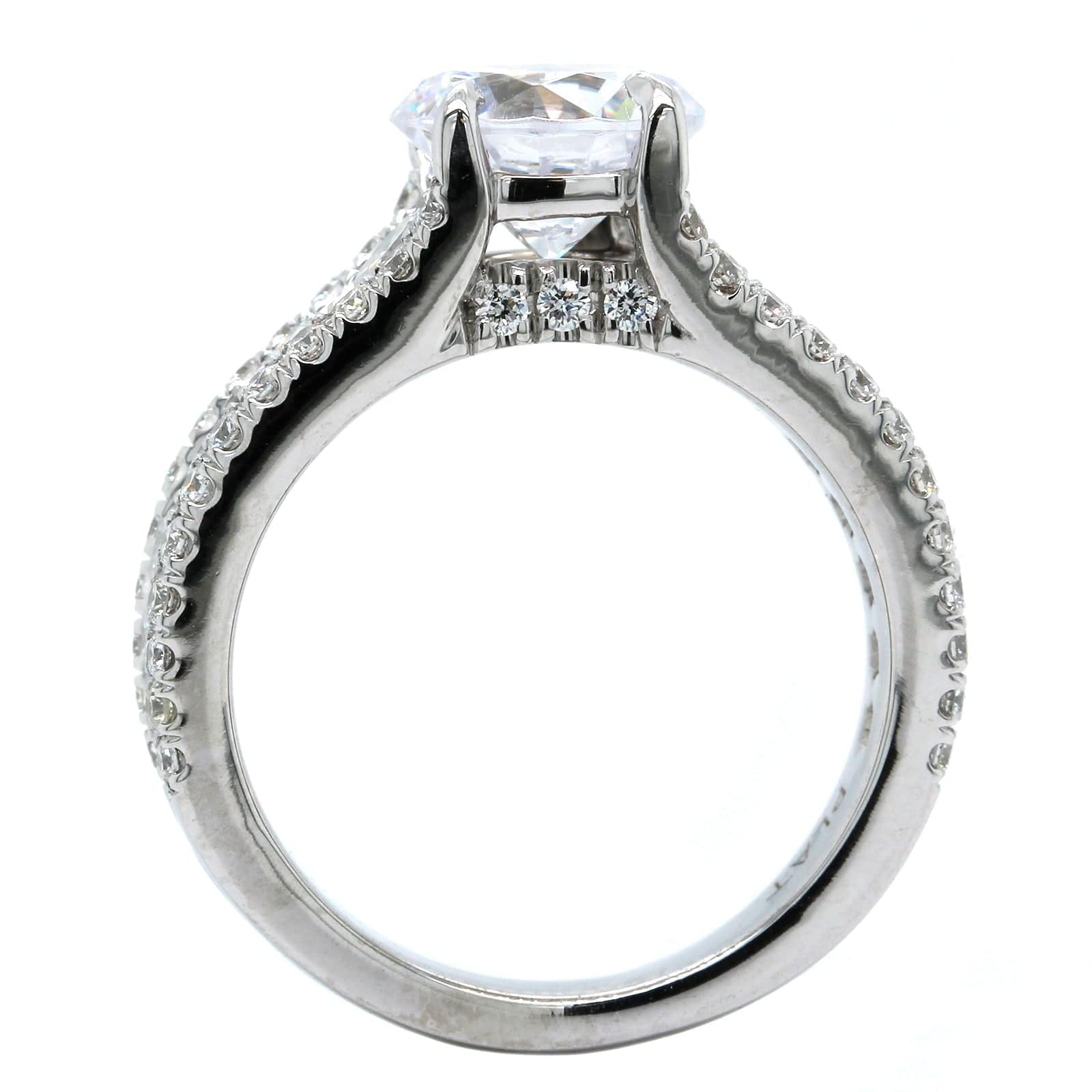 Platinum 3 Row Diamond Engagement Ring Setting, Platinum, Long's Jewelers
