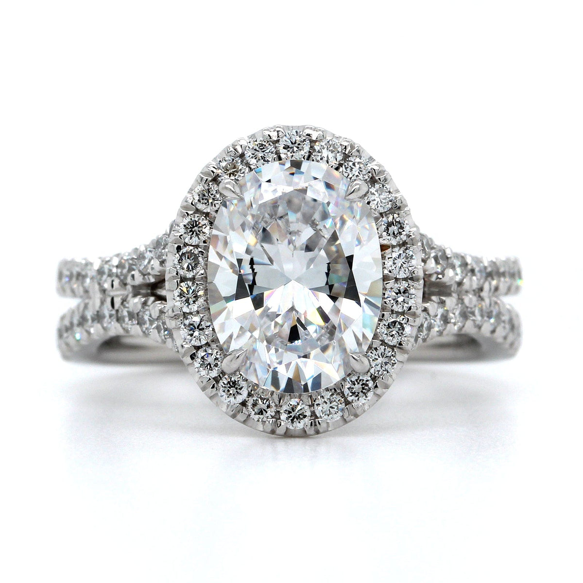 Platinum Spilt Shank Diamond Engagement Ring Setting, Platinum, Long's Jewelers
