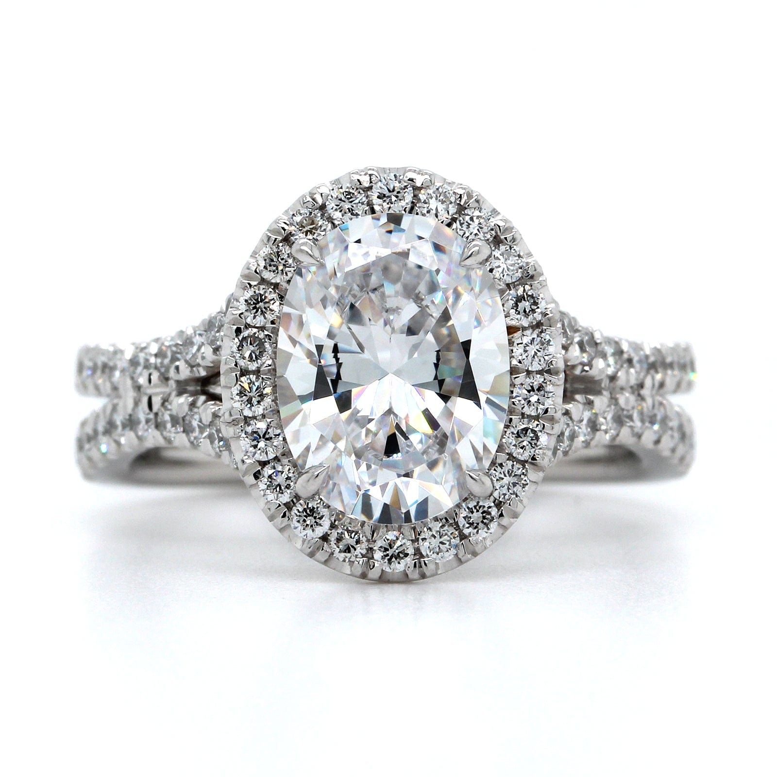 Platinum Spilt Shank Diamond Engagement Ring Setting, Platinum, Long's Jewelers