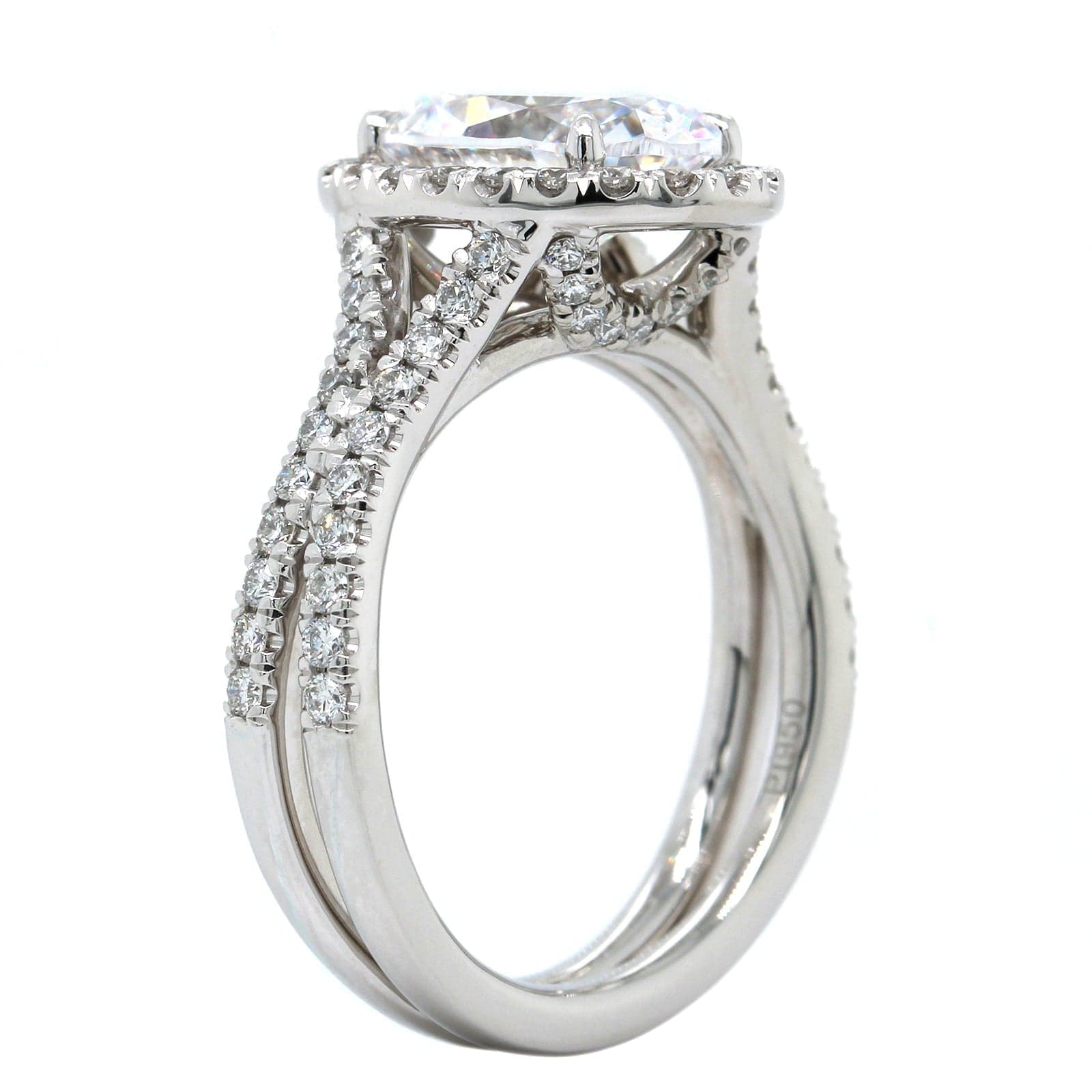 Platinum Spilt Shank Diamond Engagement Ring Setting, Platinum, Long's Jewelers