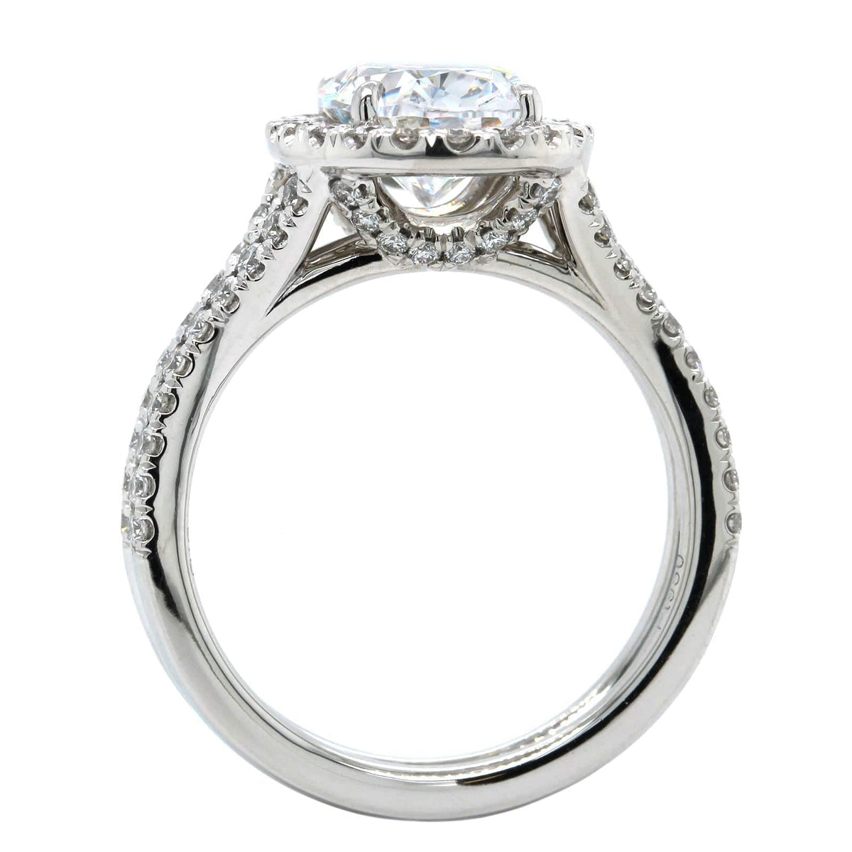 Platinum Spilt Shank Diamond Engagement Ring Setting, Platinum, Long's Jewelers