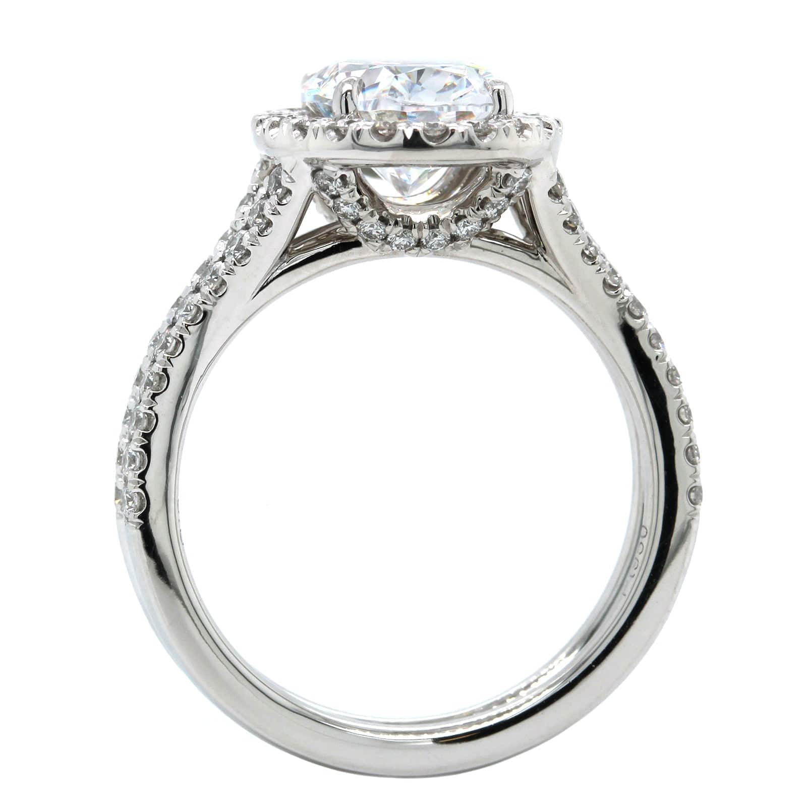 Platinum Spilt Shank Diamond Engagement Ring Setting, Platinum, Long's Jewelers