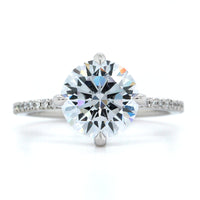 Platinum Compass Prong Diamond Engagement Ring Setting, Platinum, Long's Jewelers