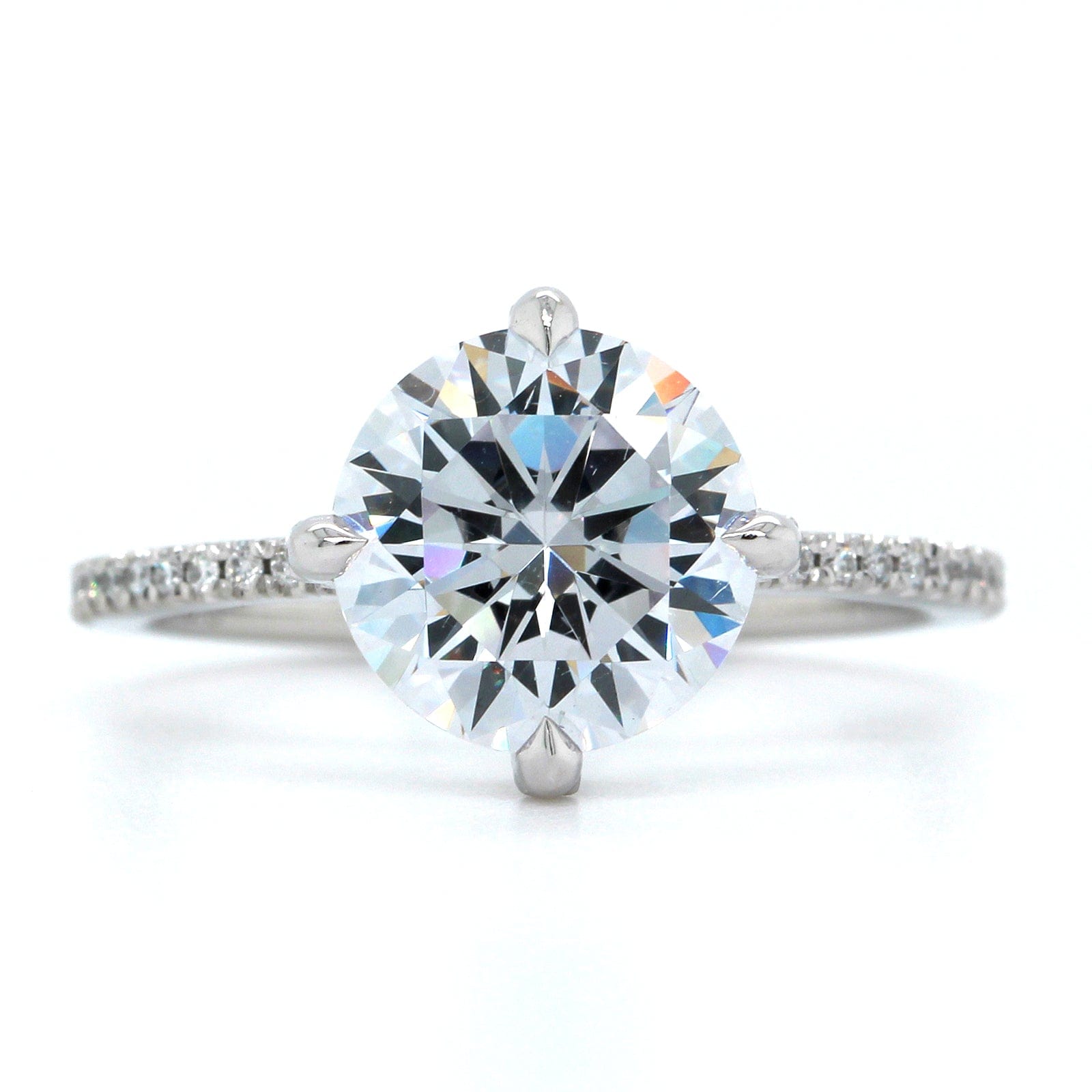 Platinum Compass Prong Diamond Engagement Ring Setting, Platinum, Long's Jewelers